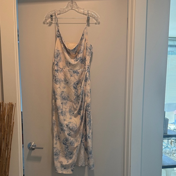 Cider Dresses & Skirts - Cider Blue and Cream Floral Midi Dress
